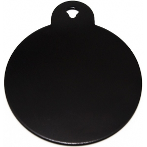 Engraved Large Black Circle Dog Tag - Cat Tag